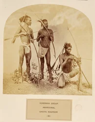 Korewah-Gruppe, Ureinwohner, Chota Nagpoor, aus The People of India, von J. Forbes Watson, veröffentlicht 1868